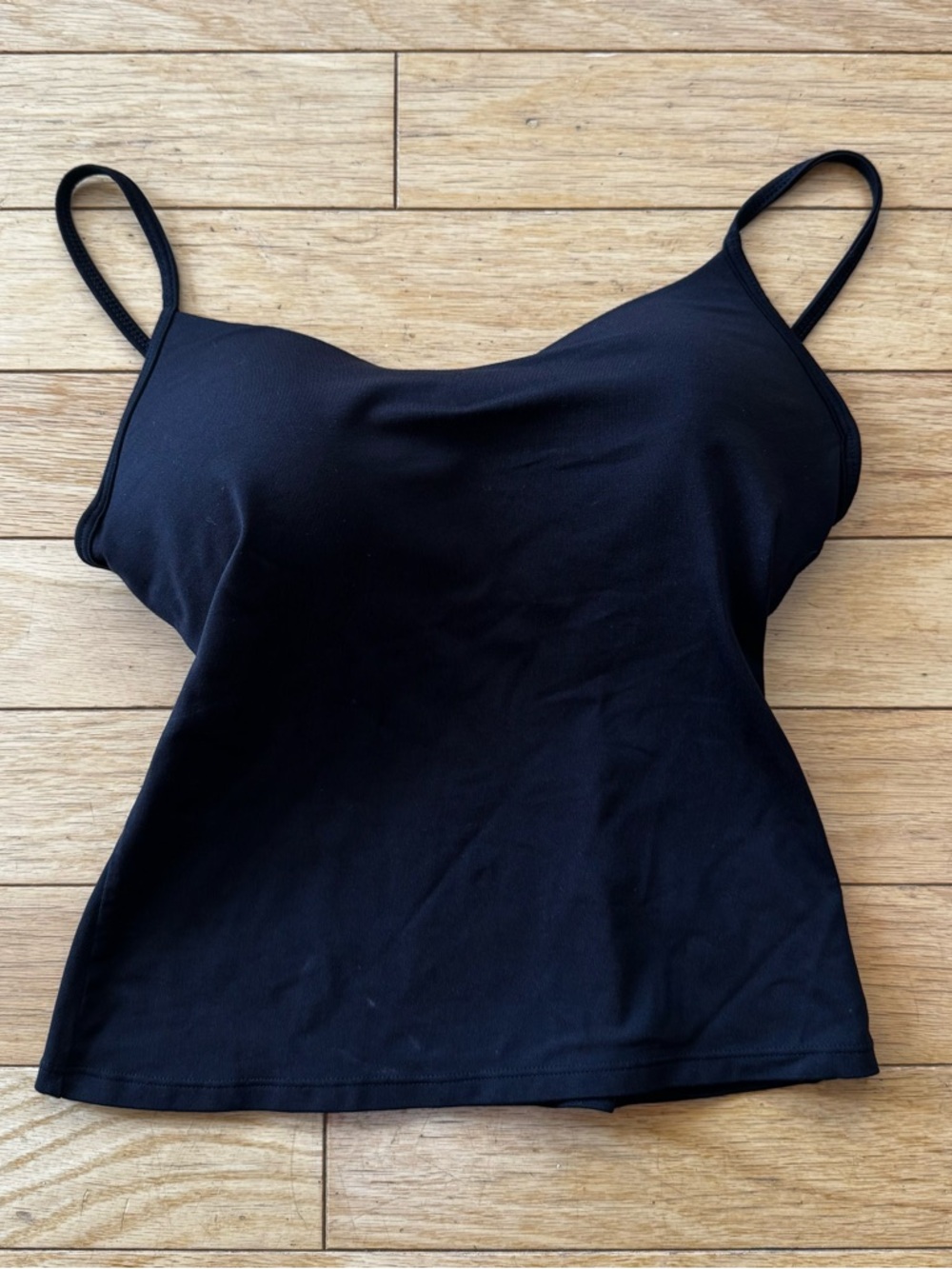 New York & Company Black Built-In Bra Tank Top M Y2K Minimalist